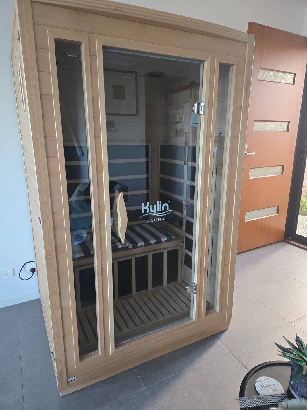 Customer photo review of Kylin 2 Person Sauna Additional Low EMF Foot Heater  (K8202)