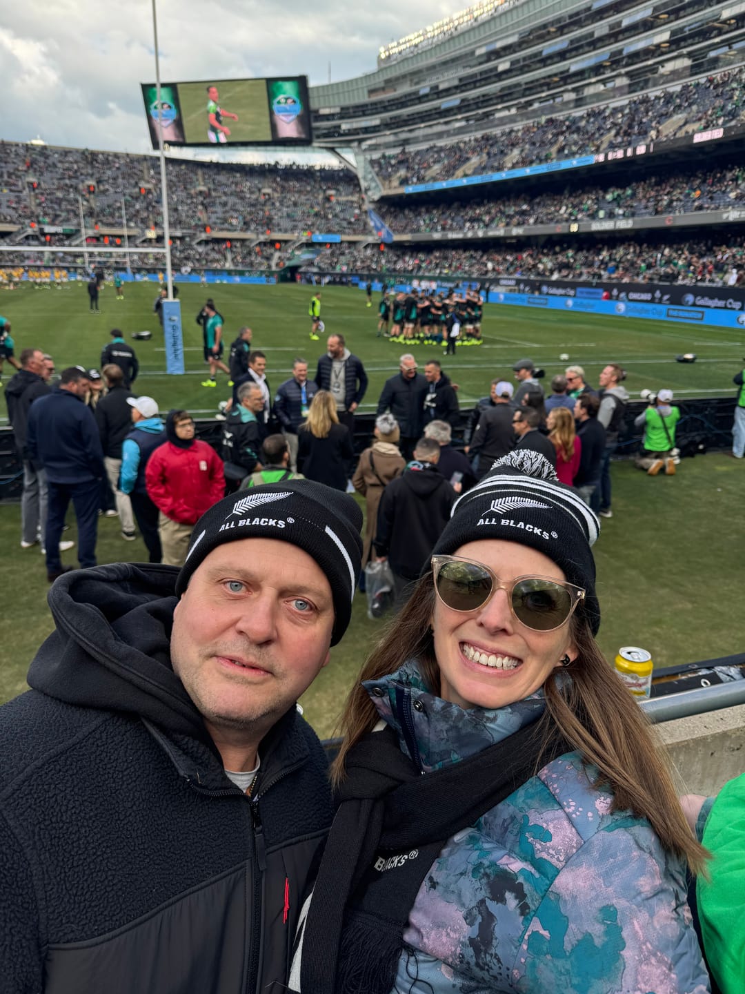 Customer photo review of All Blacks Rugby Striped Beanie with Pompom