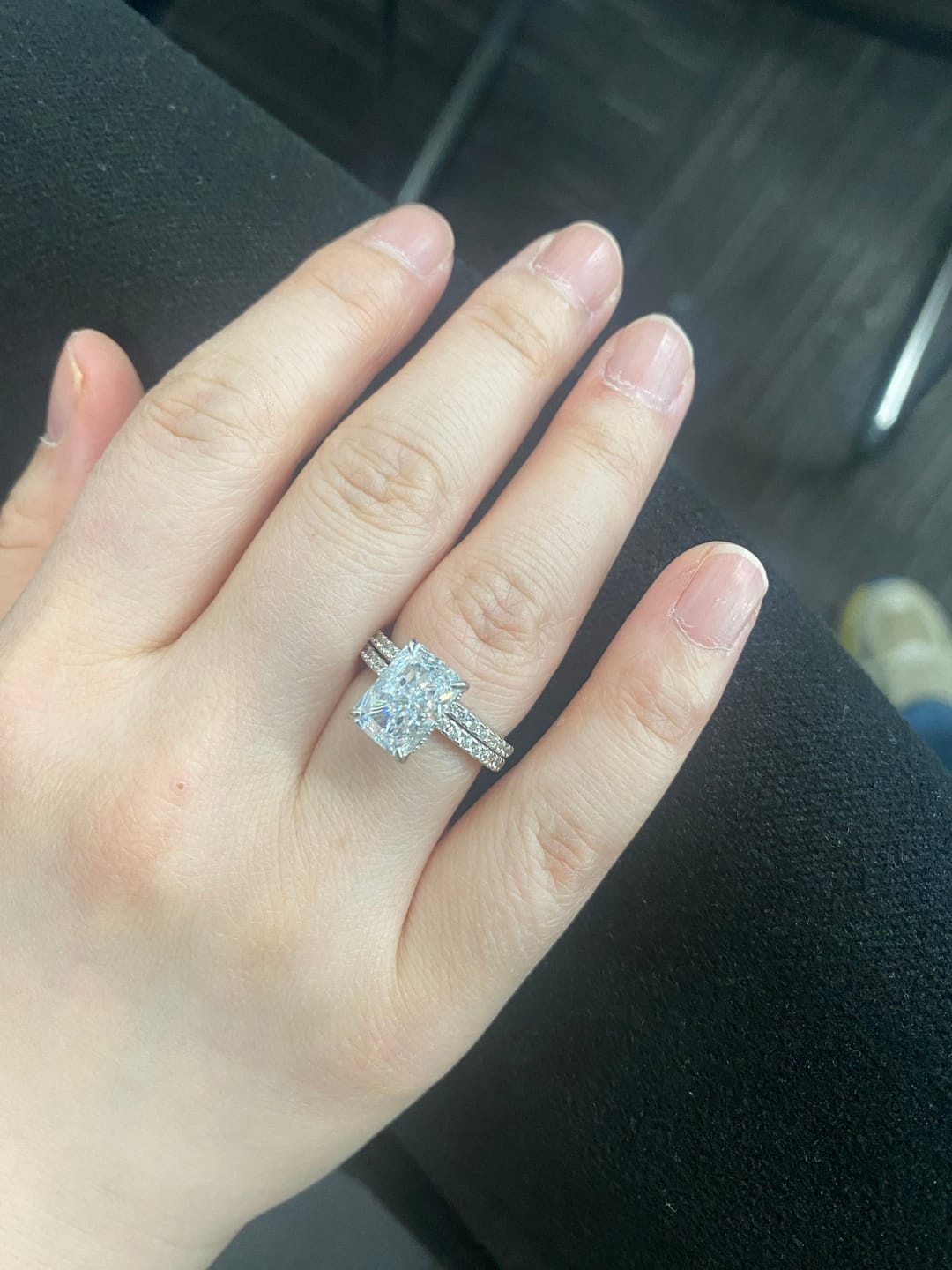 Customer photo review of S925 3.5 Carat Radiant Cut Wedding Ring Set In Sterling Silver Holiday Ring Gift For Women