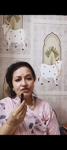 Customer photo review of Pink Floral Embroidered Vichitra Silk Saree