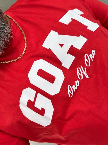 Customer photo review of Goat Tee (White Logo)