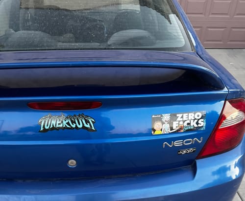 Customer photo review of R&M ZERO FCKS SLAP STICKER