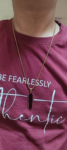 Customer photo review of Midnight Prism Necklace- Gold