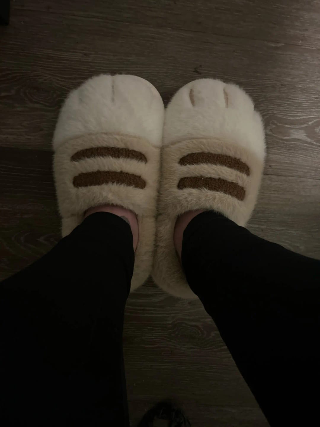 Customer photo review of Warm 3D Cat Paws Furry Slippers
