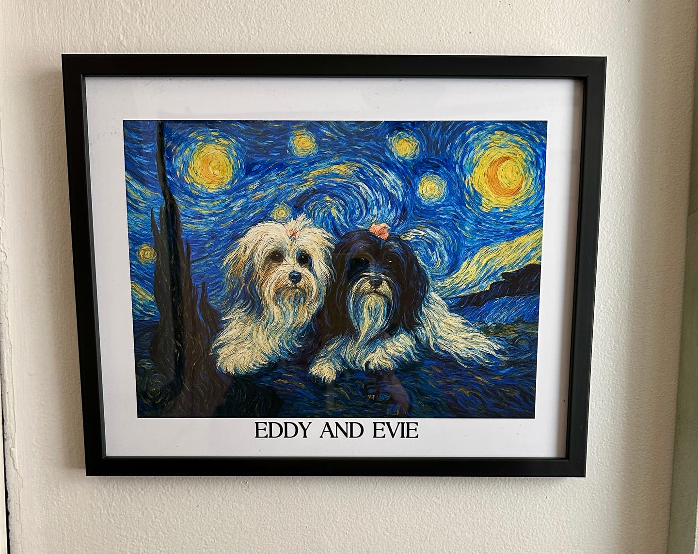 Customer photo review of Custom Pet Portrait Poster - Van Gogh Painting Style - Horizontal
