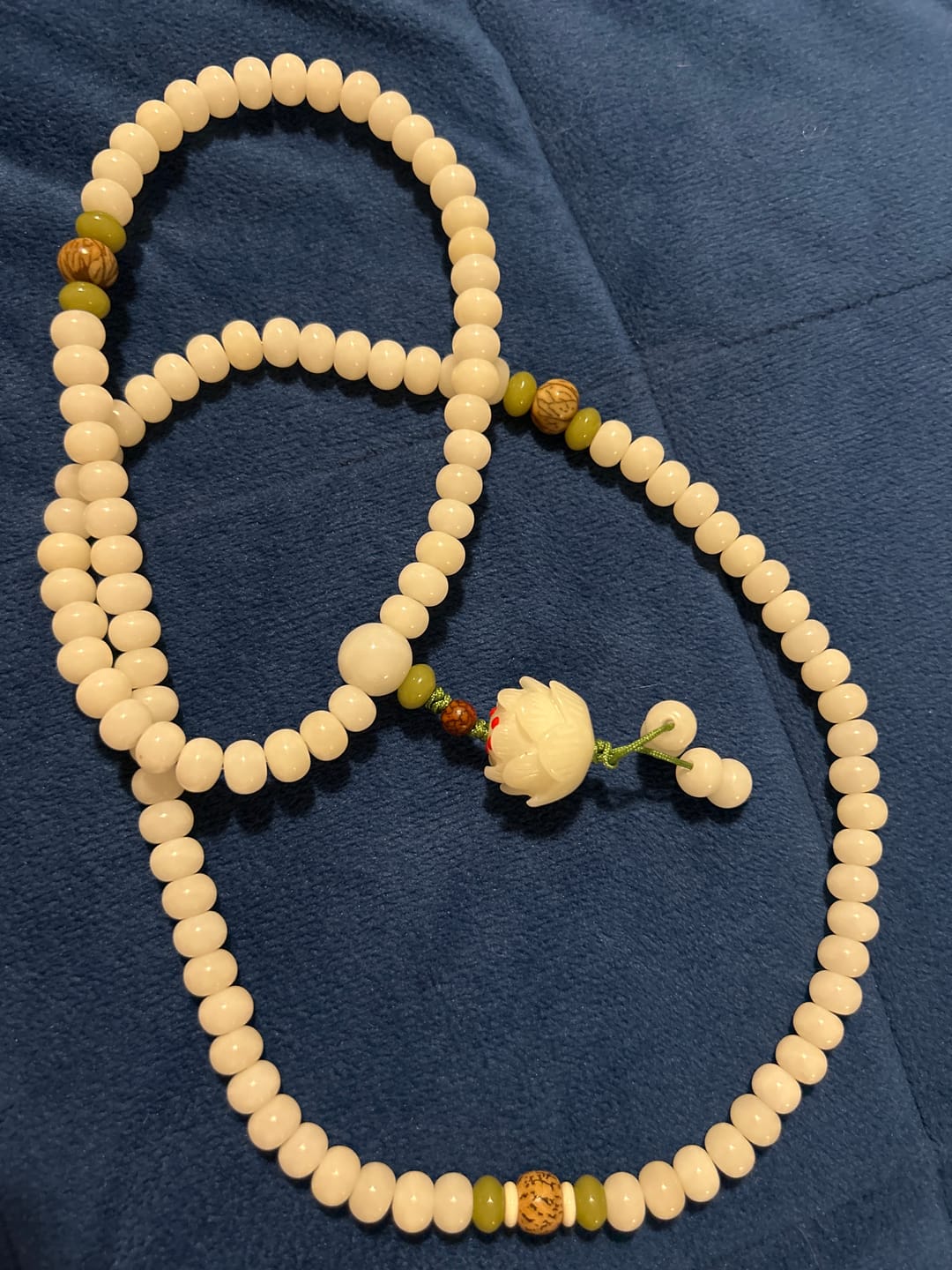 Customer photo review of White Jade Pure River of Calm Mala
