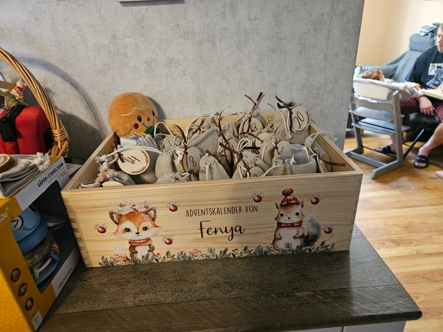 Customer photo review of Adventskiste zum befüllen "Weihnachten mit süßem Fuchs" personalisiert