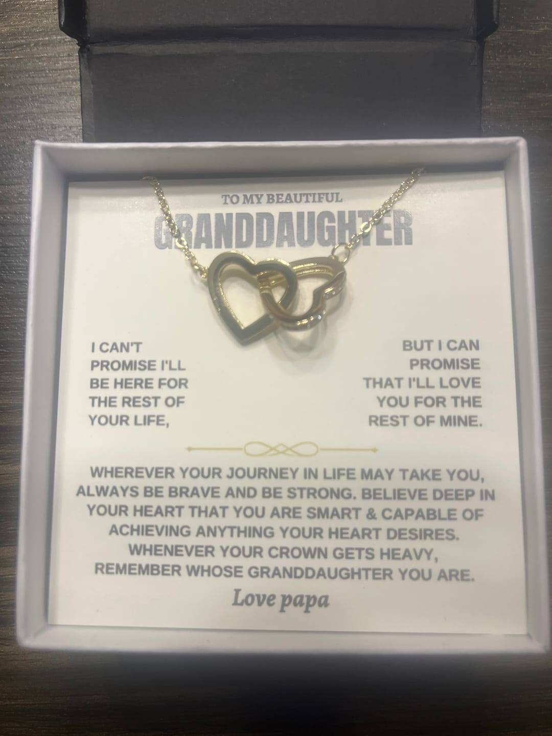 Customer photo review of To My Granddaughter - Forever Linked Hearts - Gift Set - SS117