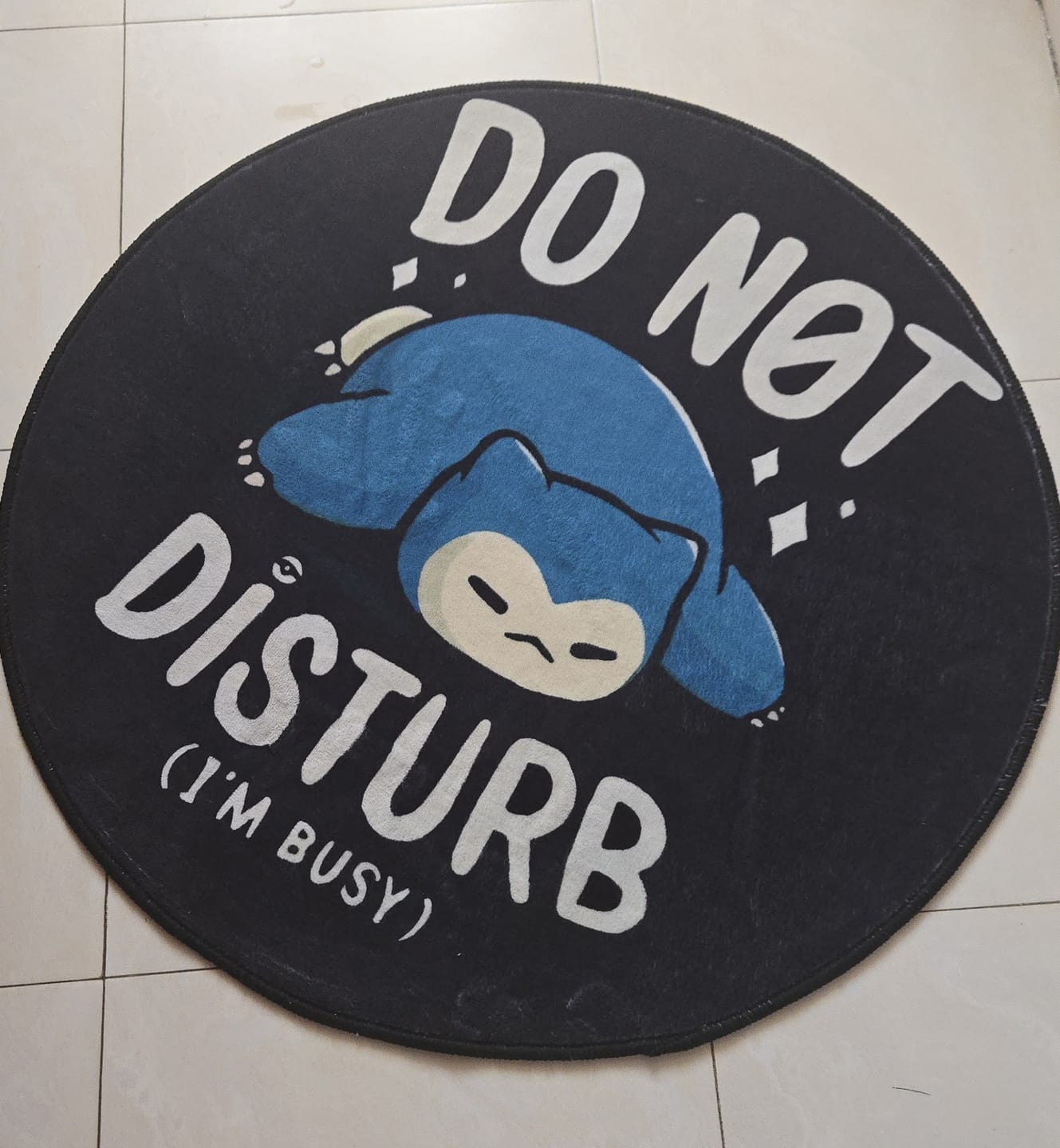 Customer photo review of Snorlax Round Rug