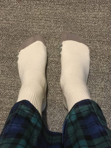 Customer photo review of Clearance High Performance 2/4 Crew Bamboo Viscose Socks in Small