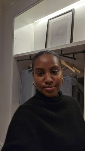 Customer photo review of Allie Hoop Clip On Earrings in Gold