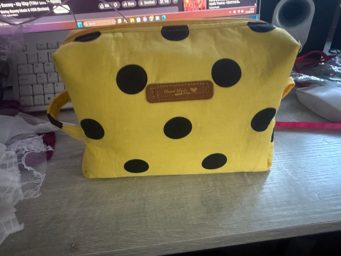 Customer photo review of Large Polka Dot Polycotton Fabric