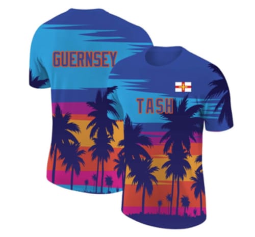 Customer photo review of Custom 3D Pattern Design Hawaii Palm Trees Performance T-Shirt