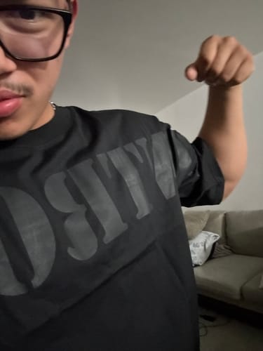 Customer photo review of Midnight Black Lightweight Tee