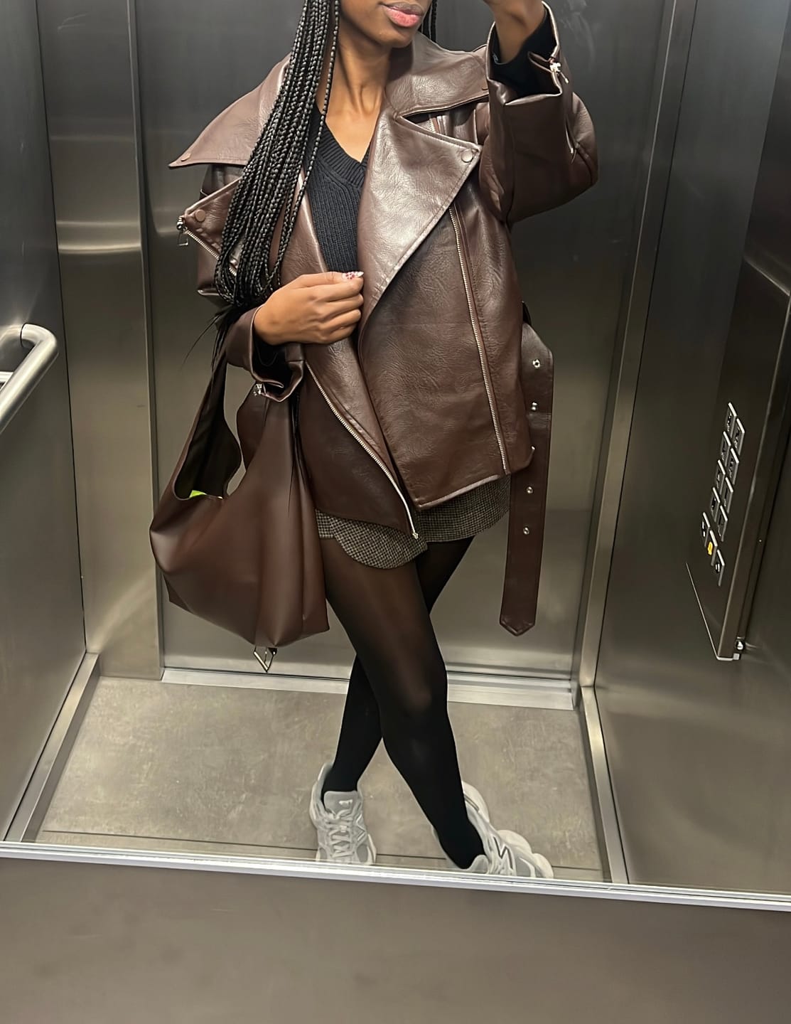 Customer photo review of Kyla Vegan Leather Jacket