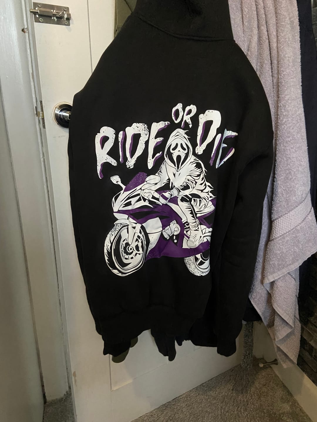 Customer photo review of "RIDE OR DIE" Kevlar Armoured Zip Hoodie