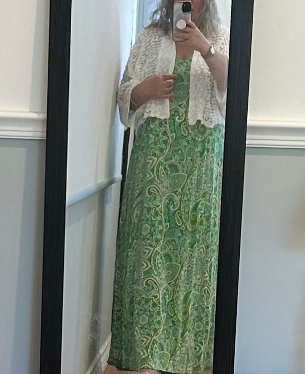 Customer photo review of Shrug Knit | White