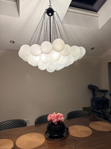 Customer photo review of Bubble Cluster Glass Chandelier Light