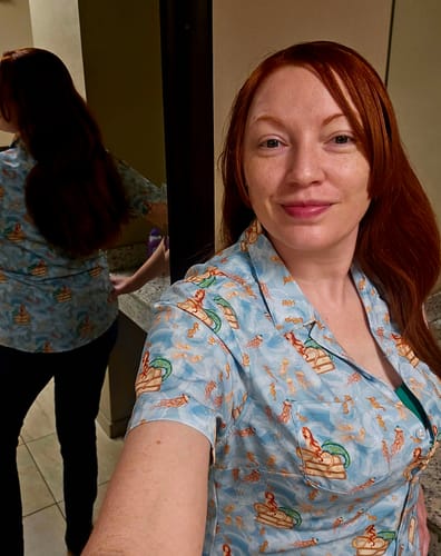 Customer photo review of Tales of the Sea Curvy Button Up Shirt