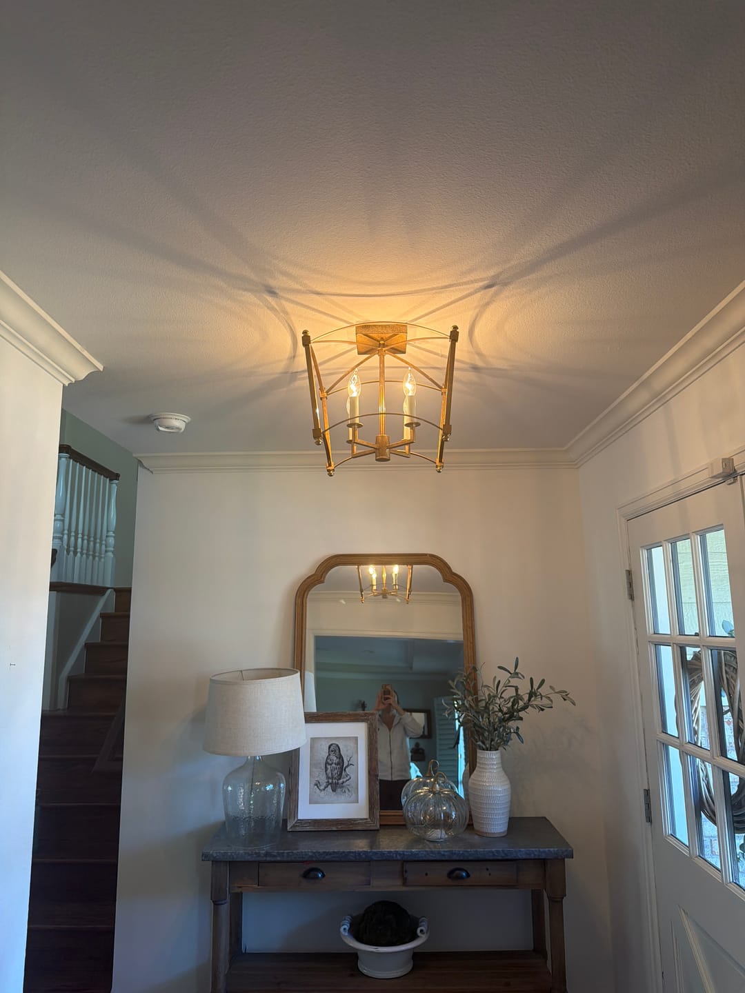 Customer photo review of 4-light French Antique Candle Style Lantern Semi Flush