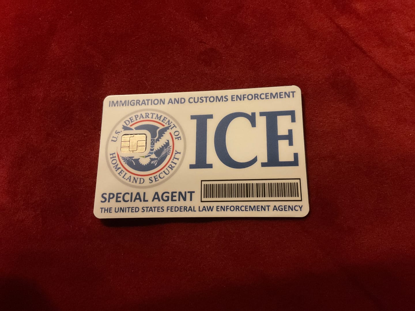 Customer photo review of ICE Special Agent Credit Card Skin Decal