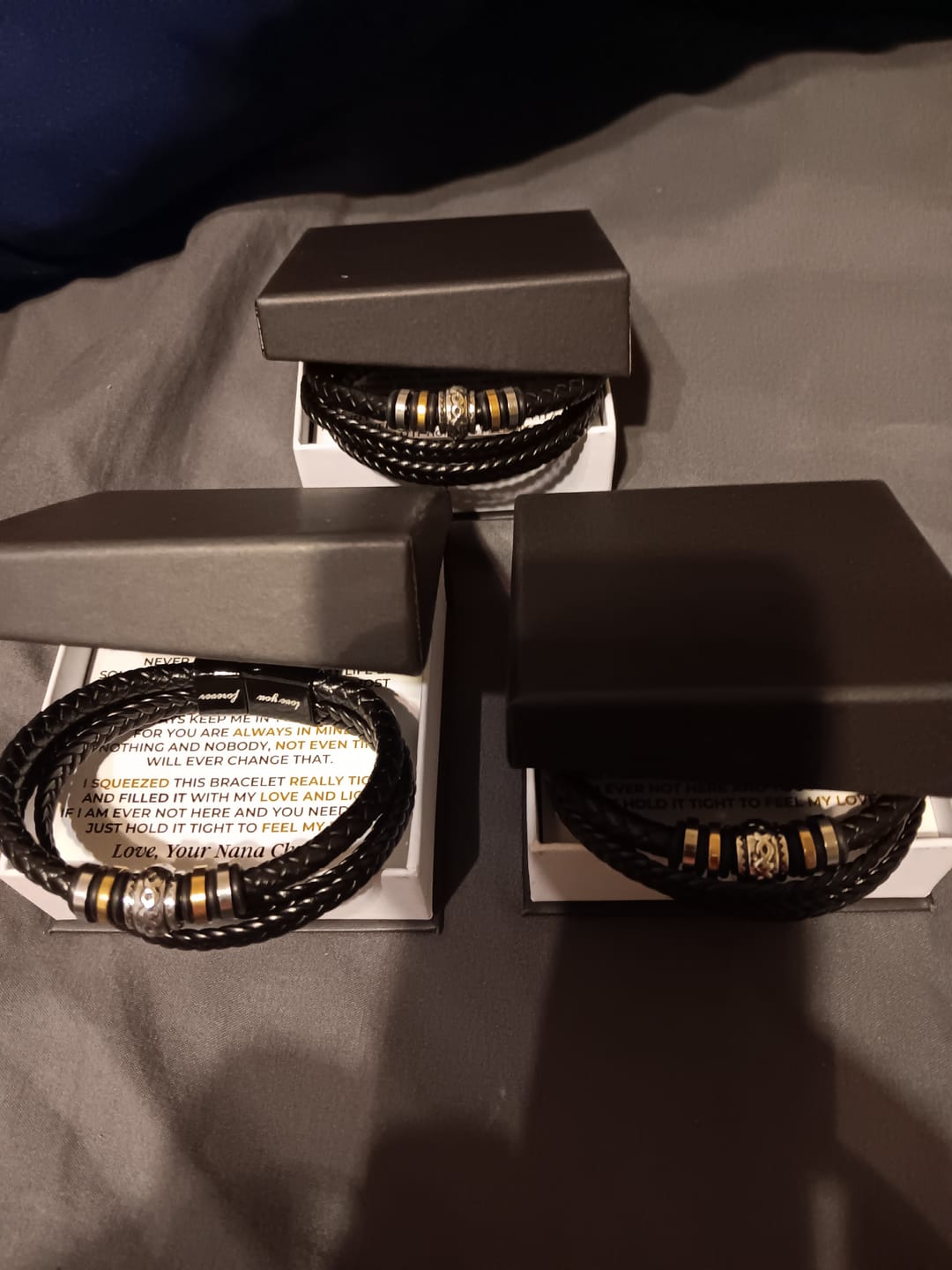Customer photo review of To My Grandson | Cross Braided Bracelet Gift Set - SS514B