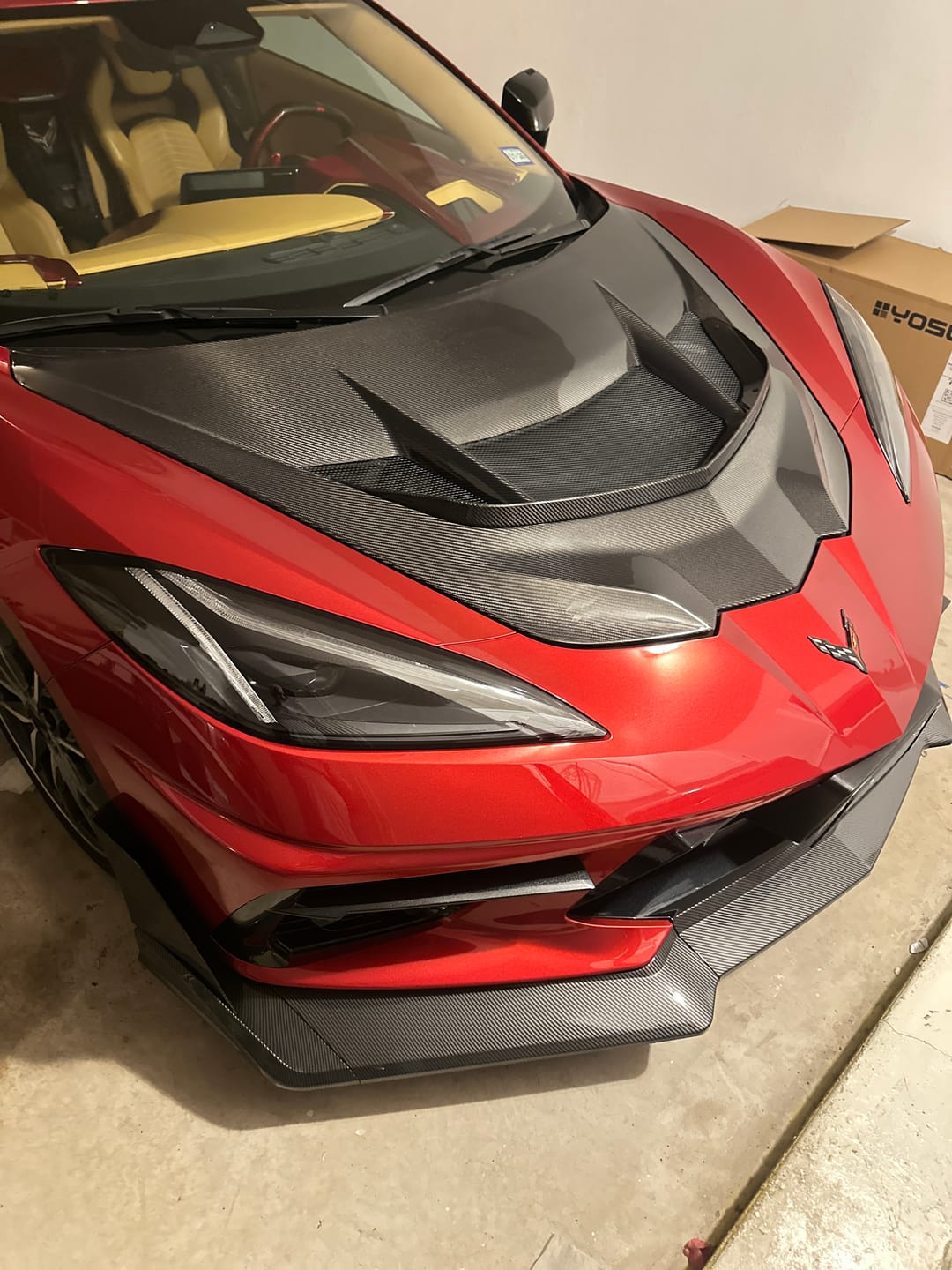 Customer photo review of Corvette C8 ZR1 Front Bumper Vented Extractor Hood