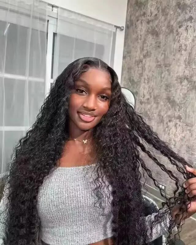 Customer photo review of MORE FACE M-cap Burmese Curly Wear Go Wigs Pre Cut 9x6 HD Lace Bleached Knots Glueless Wigs Human Hair Tiny Knots Pre Plucked Hairline