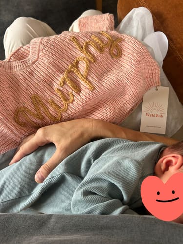 Customer photo review of Hand Knitted Personalized Sweater