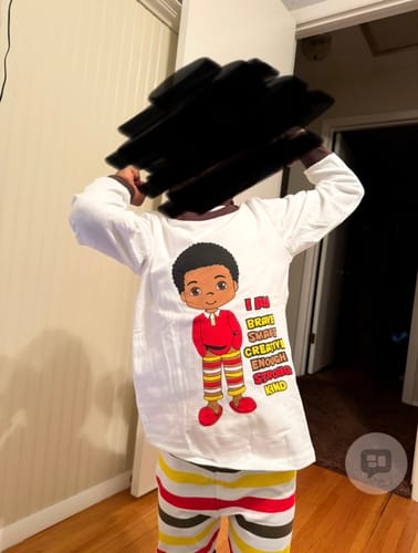 Customer photo review of I AM Affirmations Boys White Pajamas SIZE Toddler 2T - 14