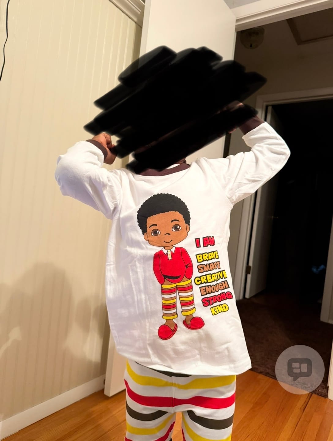 Customer photo review of I AM Affirmations Boys White Pajamas SIZE Toddler 2T - 14