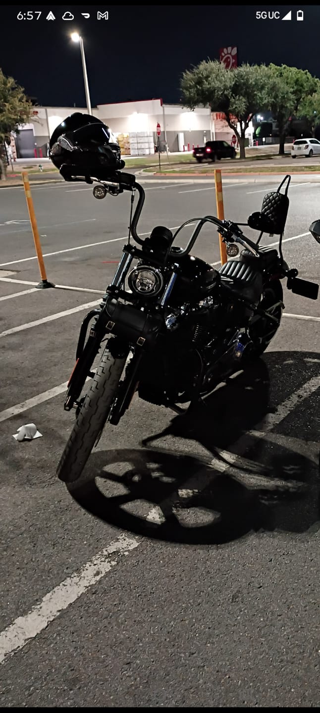 Customer photo review of Viking Iron Born Diamond Stitch Leather Tall Motorcycle Sissy Bar Pad for Harley Davidson