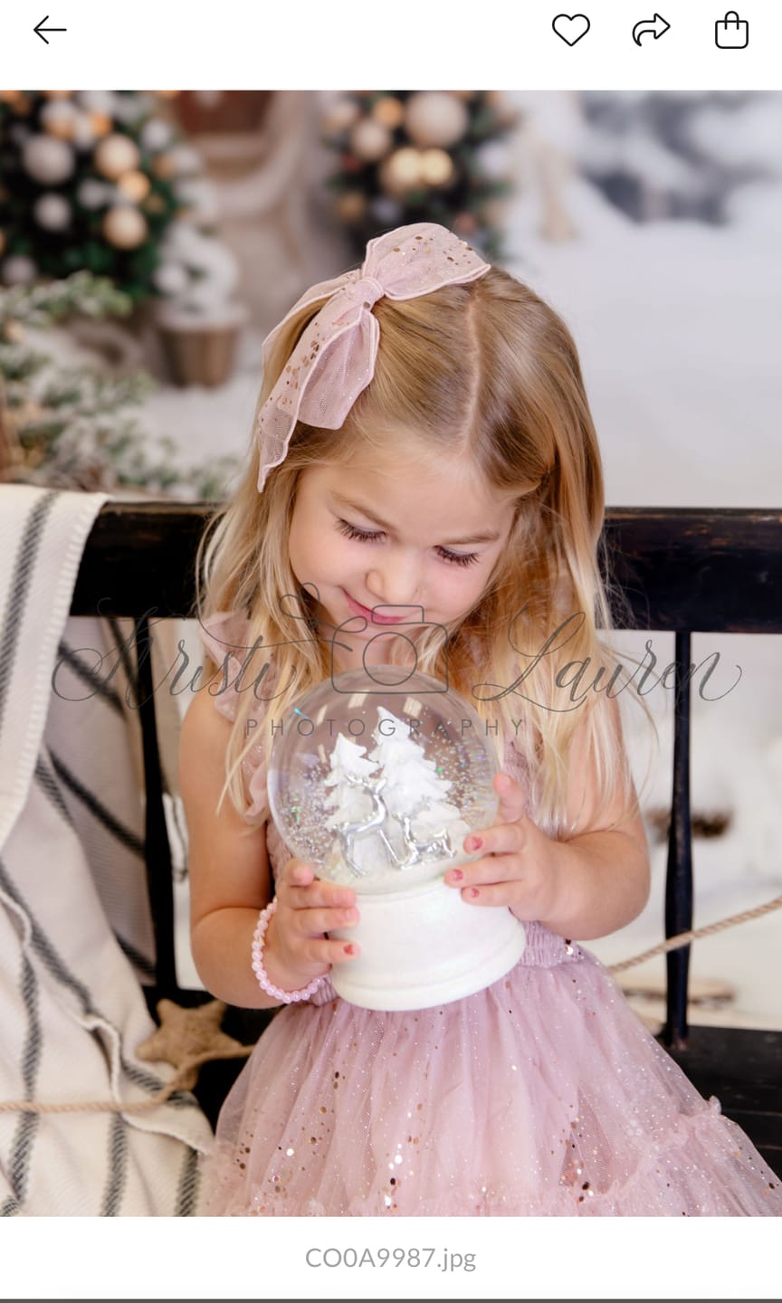 Customer photo review of Glimmer Tulle Hair Bow - Ballet Slipper