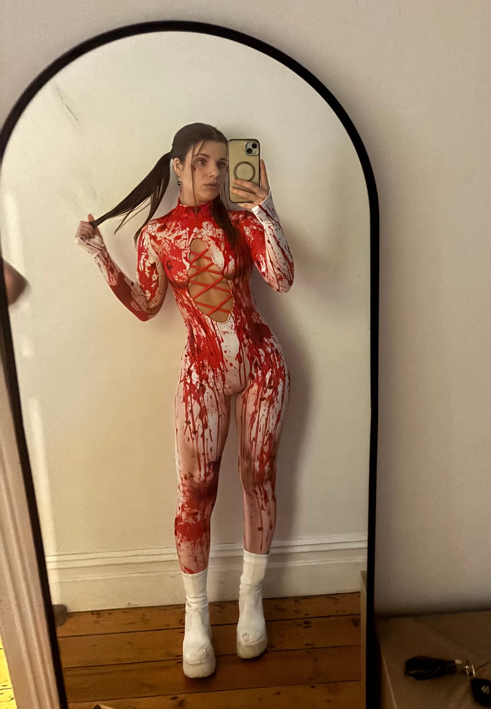 Customer photo review of Miss Murder Open Front Costume