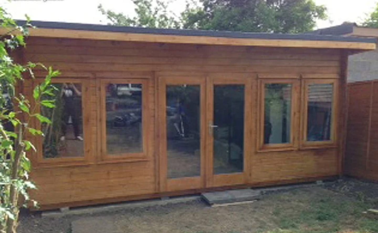 Customer photo review of Lisa L (5.5x4m | 19.4m2 | 44mm) Spacious Pent Roof Summer House with Double Doors  (2024 Upgraded Model)