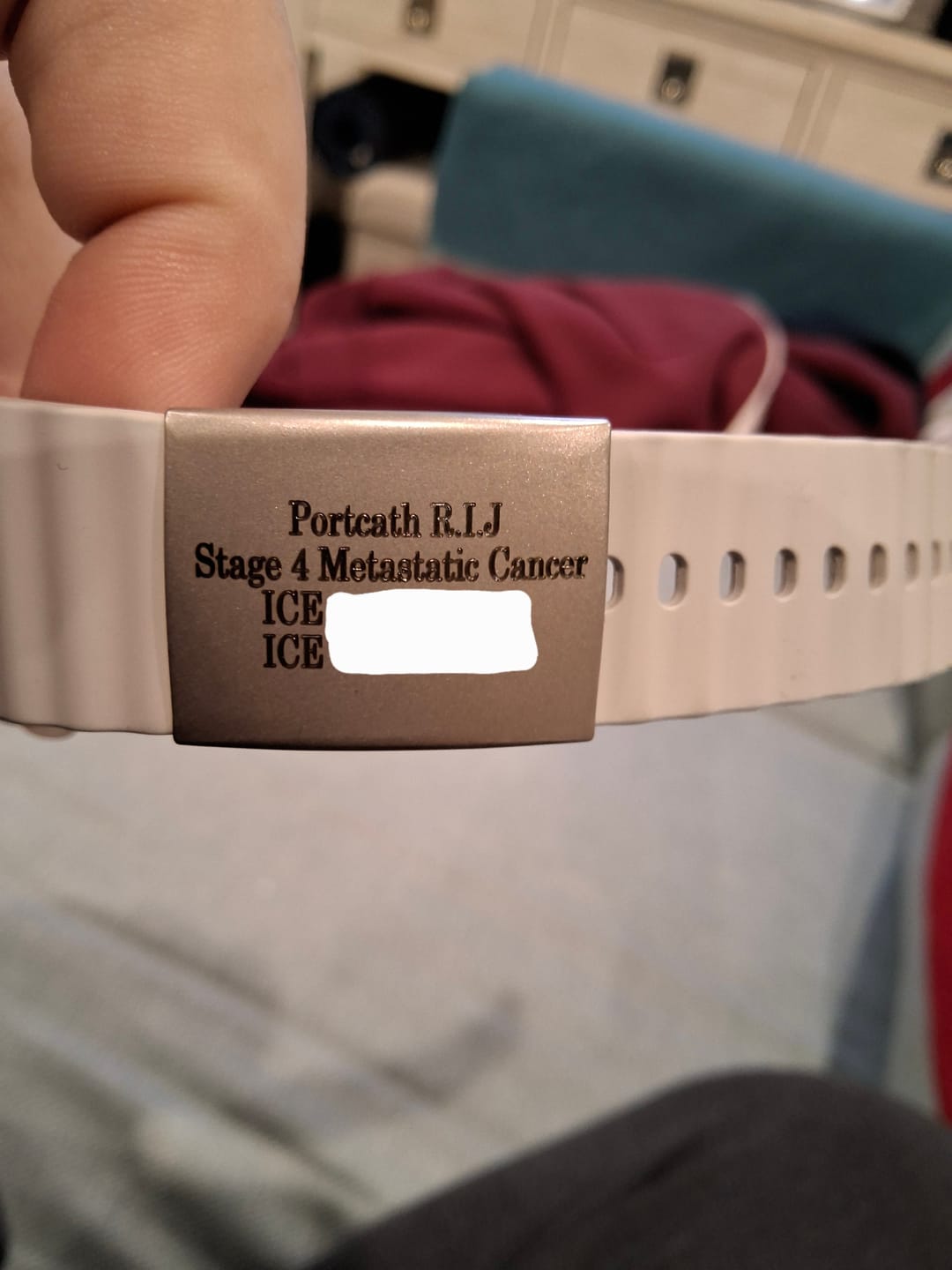 Customer photo review of Personalised ID Tag for Watch Band & Fitness Trackers