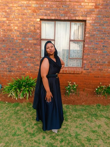 Customer photo review of Satin A Line Maxi Homecoming Prom Dresses