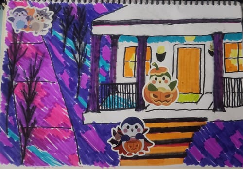 Customer photo review of Halloween Vinyl Stickers 6-Pack
