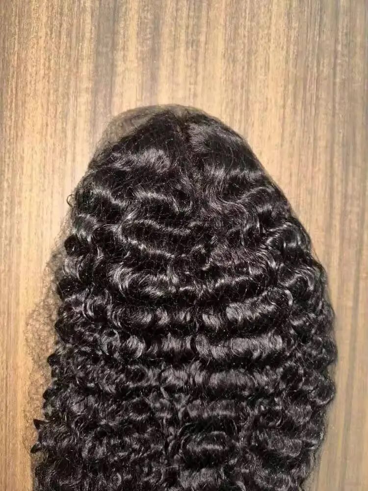 Customer photo review of MORE FACE M-cap Burmese Curly Wear Go Wigs Pre Cut 9x6 HD Lace Bleached Knots Glueless Wigs Human Hair Tiny Knots Pre Plucked Hairline