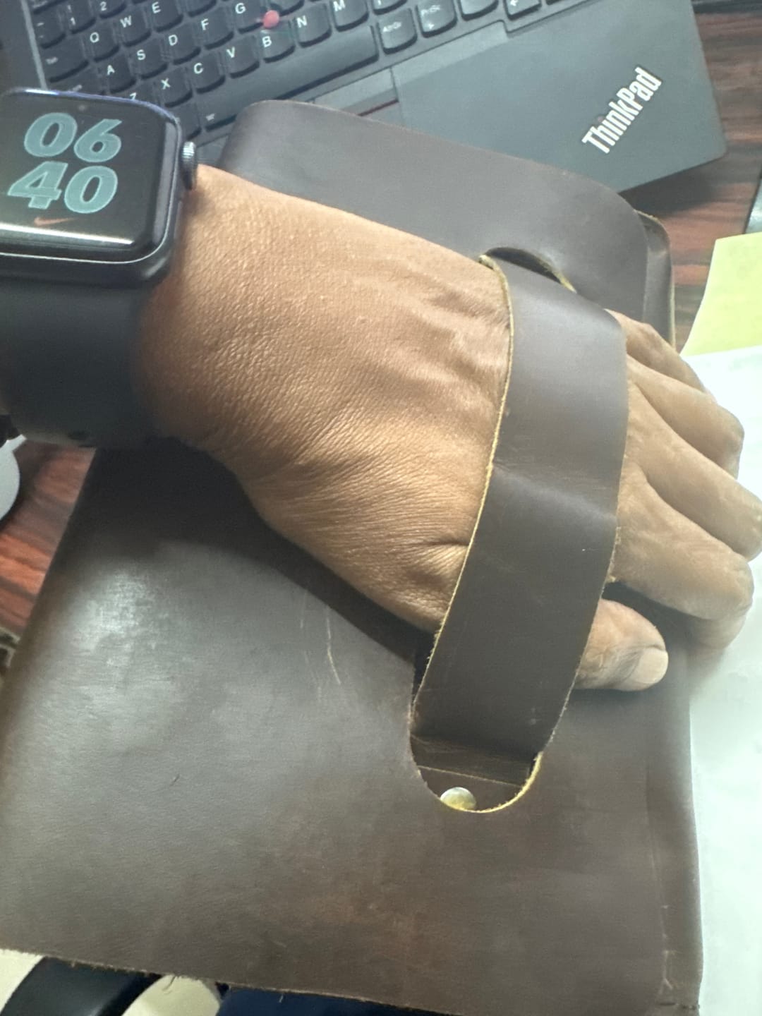 Customer photo review of Chic Cocoa Leather Women's Clutch