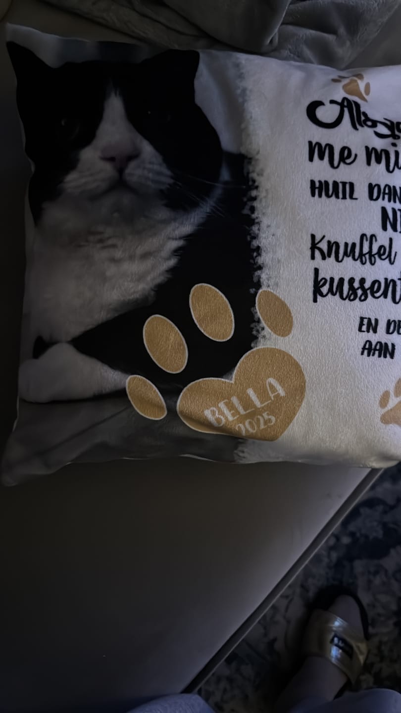 Customer photo review of Als je me mist - Gepersonaliseerd kussen
