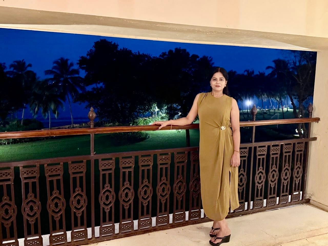 Customer photo review of Desmia Luxe Slit Maxi Dress In Olive