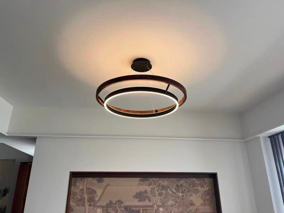 Customer photo review of WOMO Circular Led Wood Chandelier-WM2492