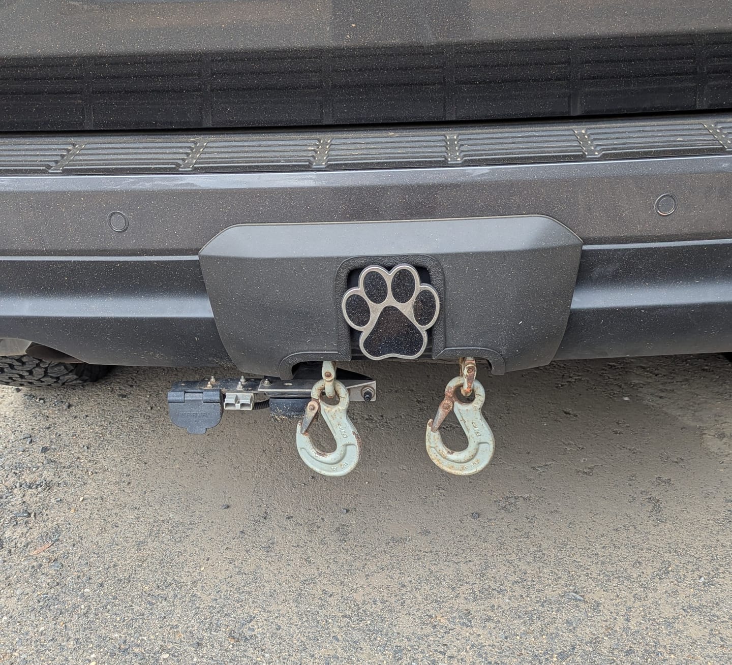 Customer photo review of Tow Bar Cover Cut Out Service for 300 Series LandCruisers