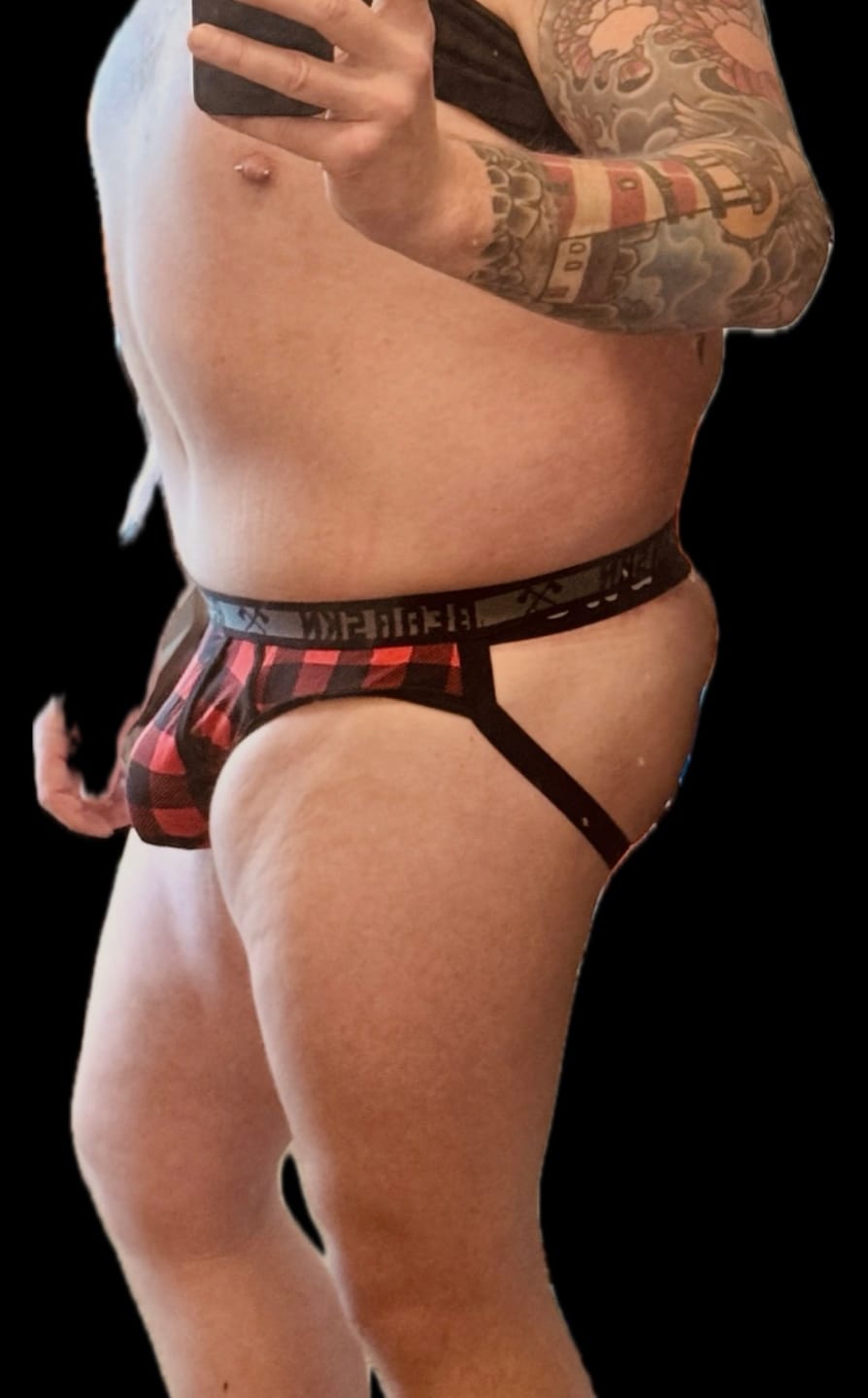 Customer photo review of Bear Skn Jockstrap - Backwoods Red 2.5