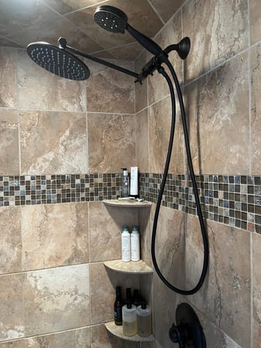 Customer photo review of 3-Spray Dual Shower Head with Adjustable Shower Arm