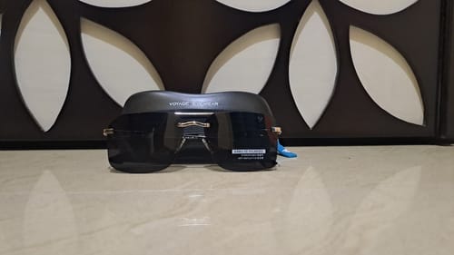 Customer photo review of Odyssey | Black & Silver Polarized Wayfarer Sunglasses - PMG4144