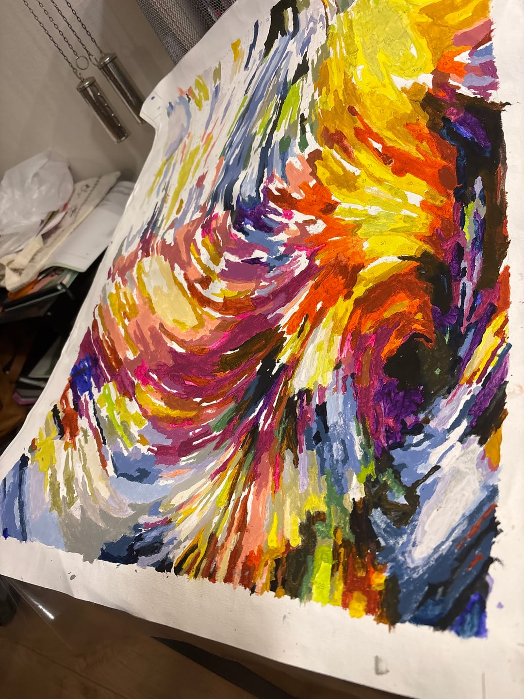 Customer photo review of Vrolijk Schilderij - Koeien Blauw