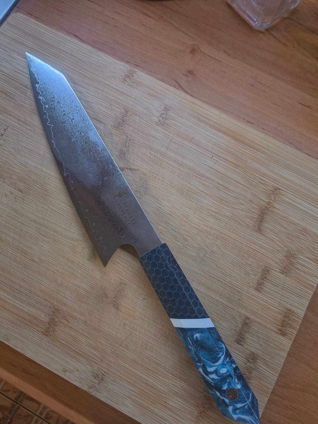 Customer photo review of Cutit Kiritsuke 20 cm din Otel Damasc cu Maner Midnight Ocean