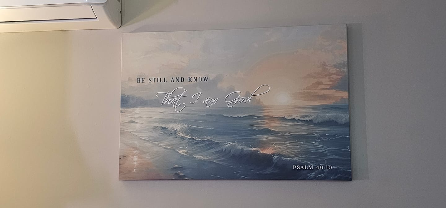 Customer photo review of Be Still and Know, Seascape, Psalm 46:10 Wall Art Canvas Print